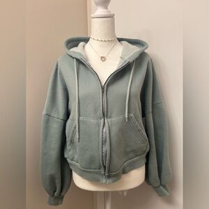 🌹5 for $50🌹Cozy Oversized Green Zip-Up Hoodie